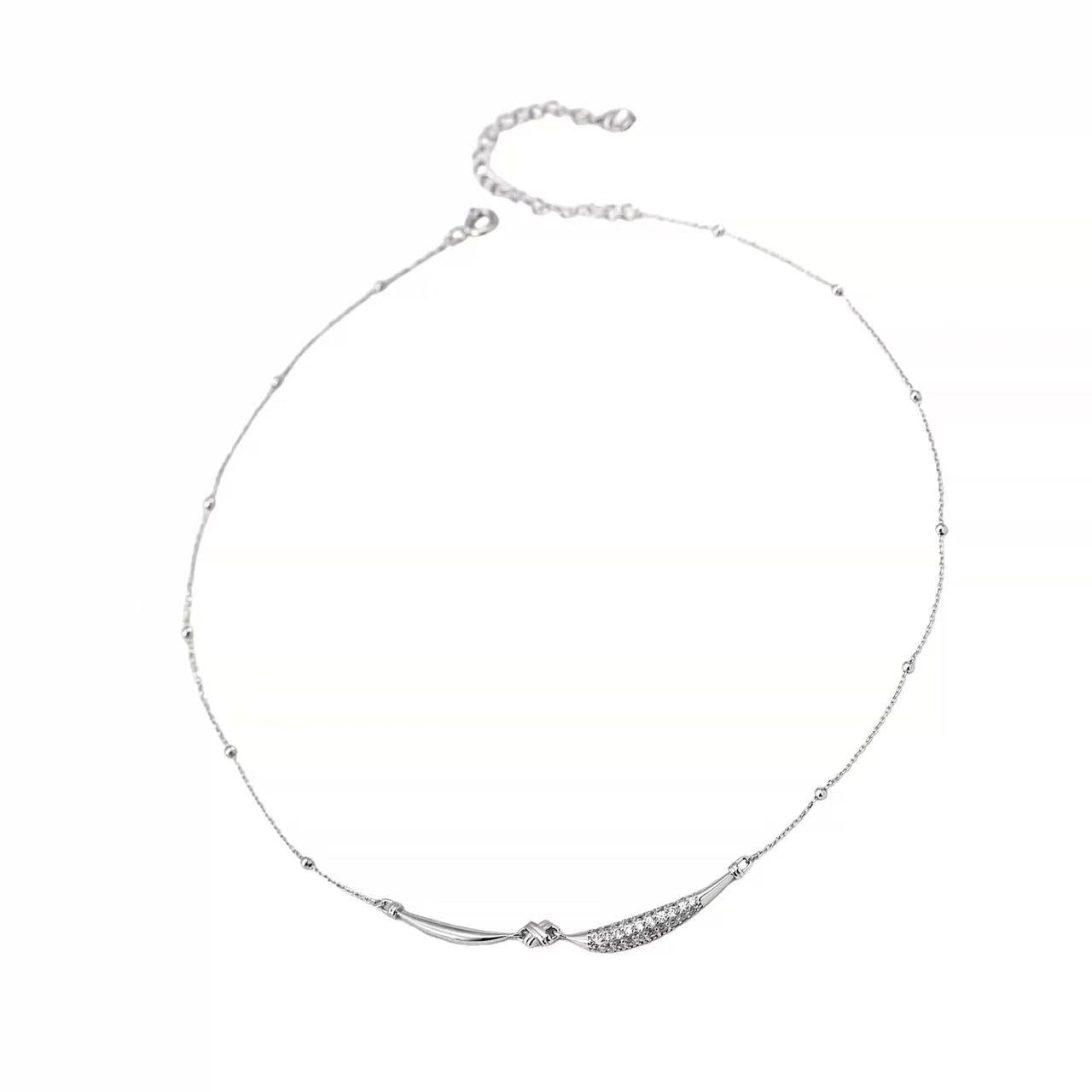Sunset Bay Gold & Rhinestone Curved Jewelry Set - Necklace & Earrings