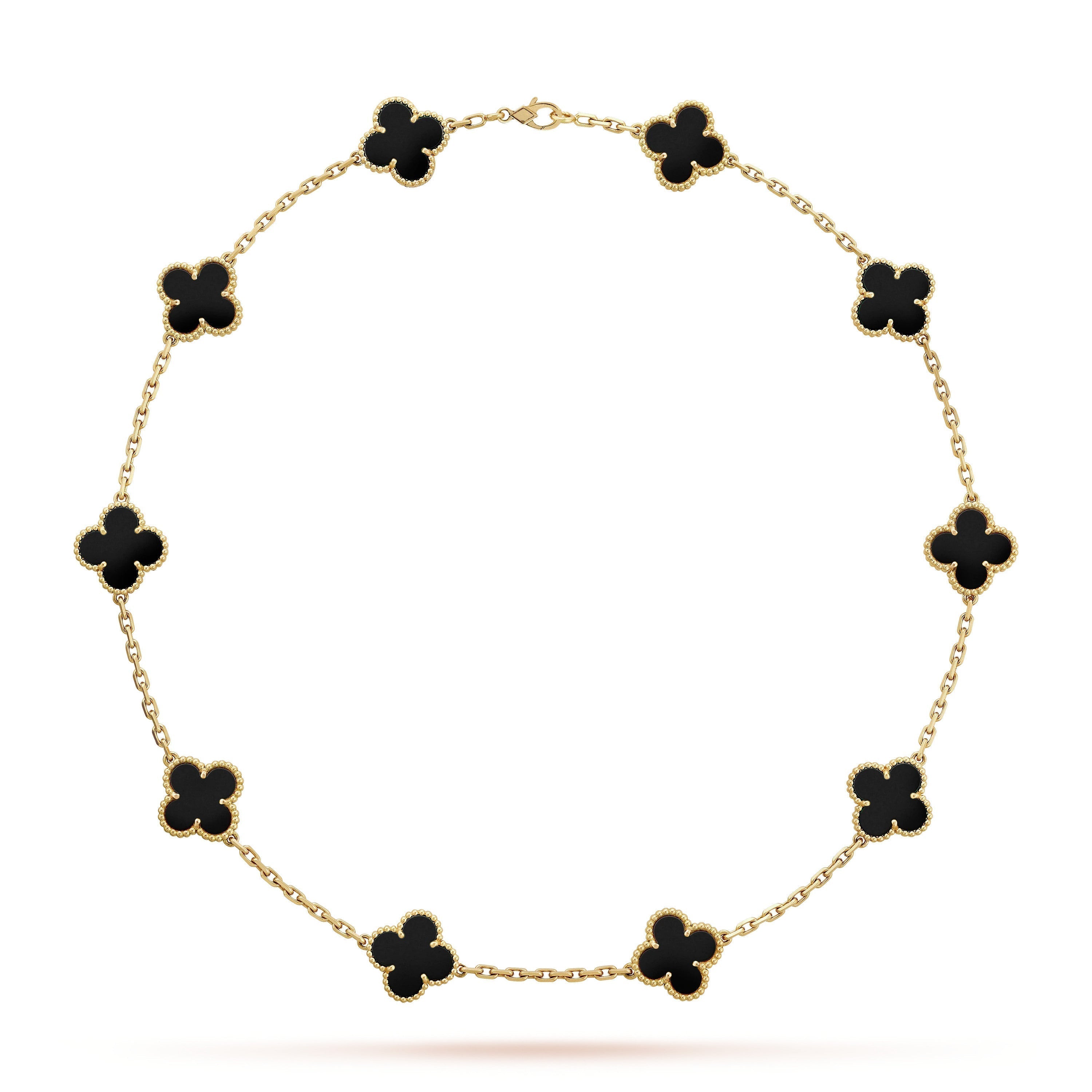 Clover Motif Necklace, Sterling Silver, 18K Gold Plated, 10 Motifs – Symbol of Luck & Elegance
