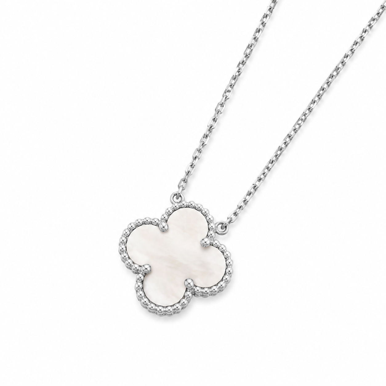 925 Silver, Clover Leaf Necklace, 18K Gold Plated, 1 Motif