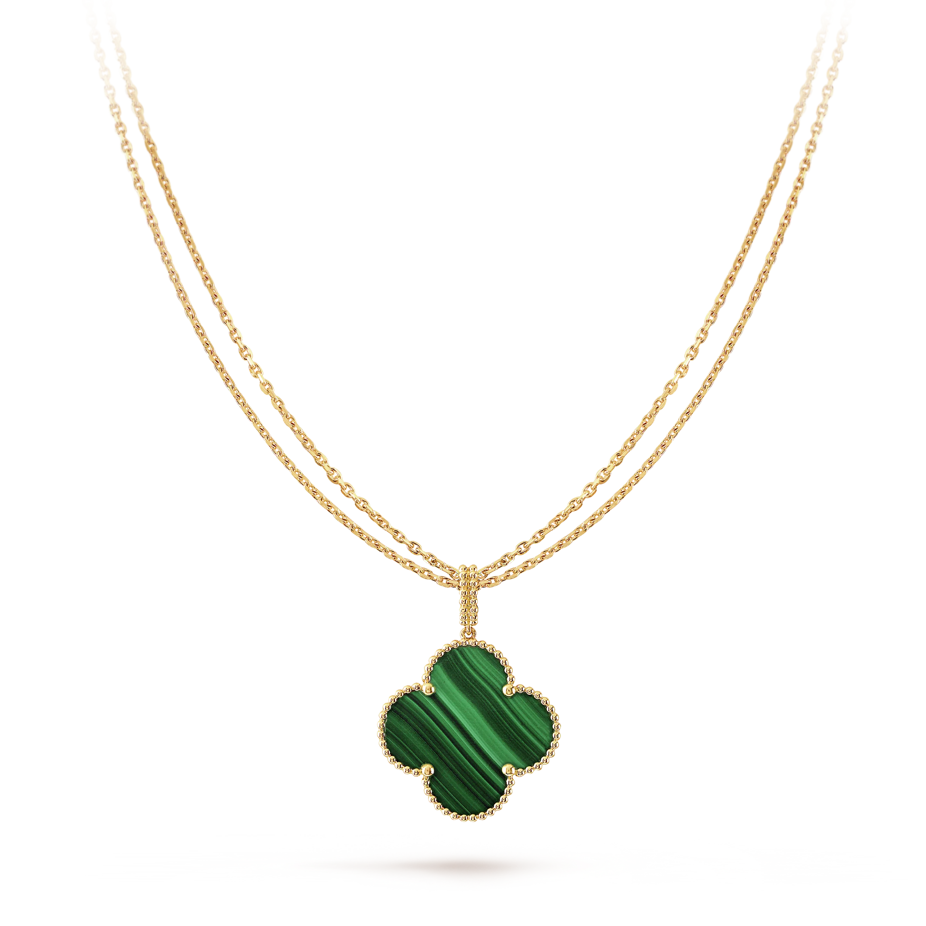 Clover Leaf long Necklace,925 Silver, 18k Gold Plated