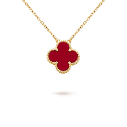 Clover Motif Pendant Necklace, Sterling Silver, 18K Gold Plated, 1 Large Motif - Symbol of Luck & Elegance