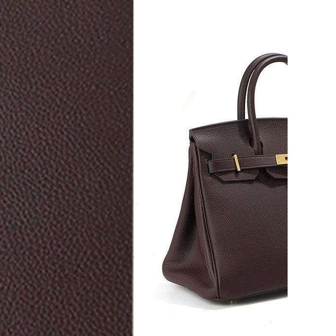 Elegant Togo Leather Top Handle Bag with Crossbody Shoulder Strap