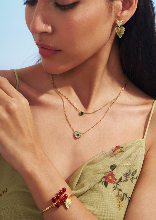 Double Heart Chain Necklace