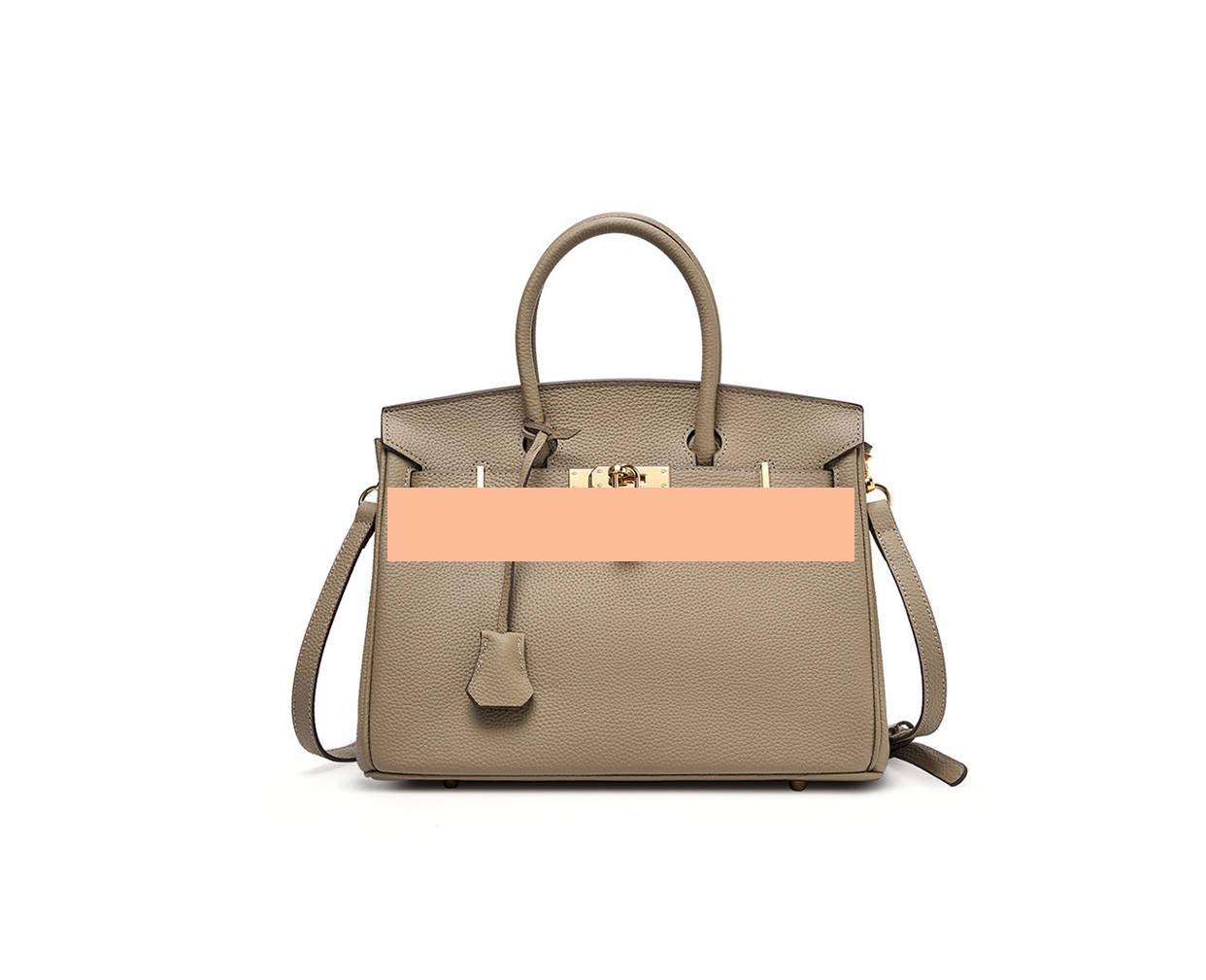 Elegant Togo Leather Top Handle Bag with Crossbody Shoulder Strap