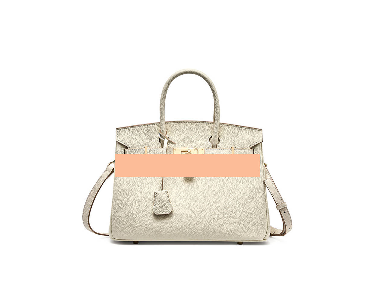 Elegant Togo Leather Top Handle Bag with Crossbody Shoulder Strap