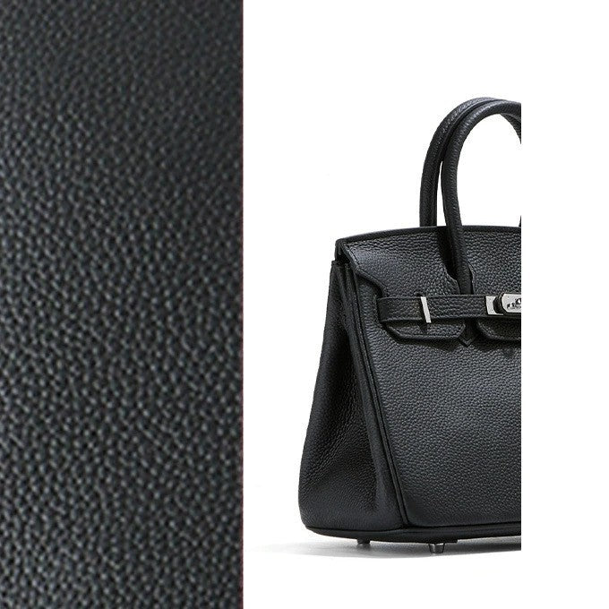 Elegant Togo Leather Top Handle Bag with Crossbody Shoulder Strap