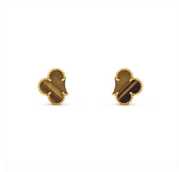 Clover Leaf Earrings, 18K Gold Plated - Symbol of Luck & Elegance