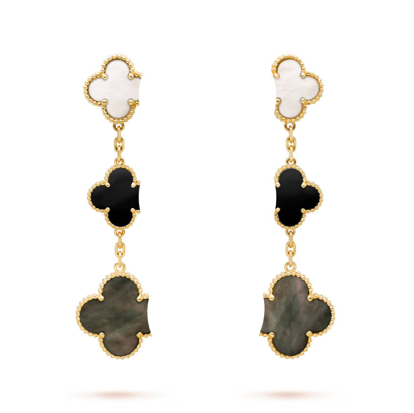 Clover Leaf Earrings, 18K Gold Plated - Symbol of Luck & Elegance