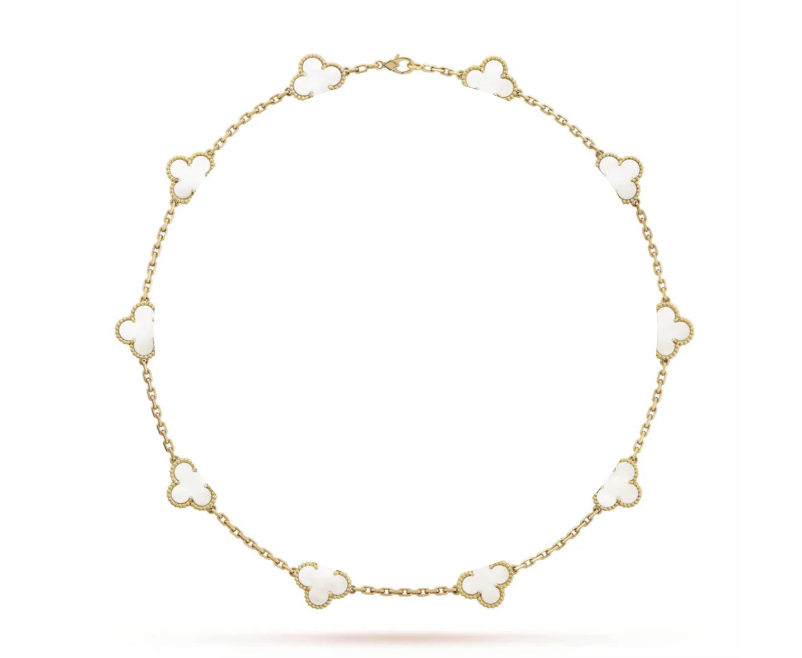 Clover Motif Necklace, 18K Gold Plated, 10 Motifs – Symbol of Luck & Elegance