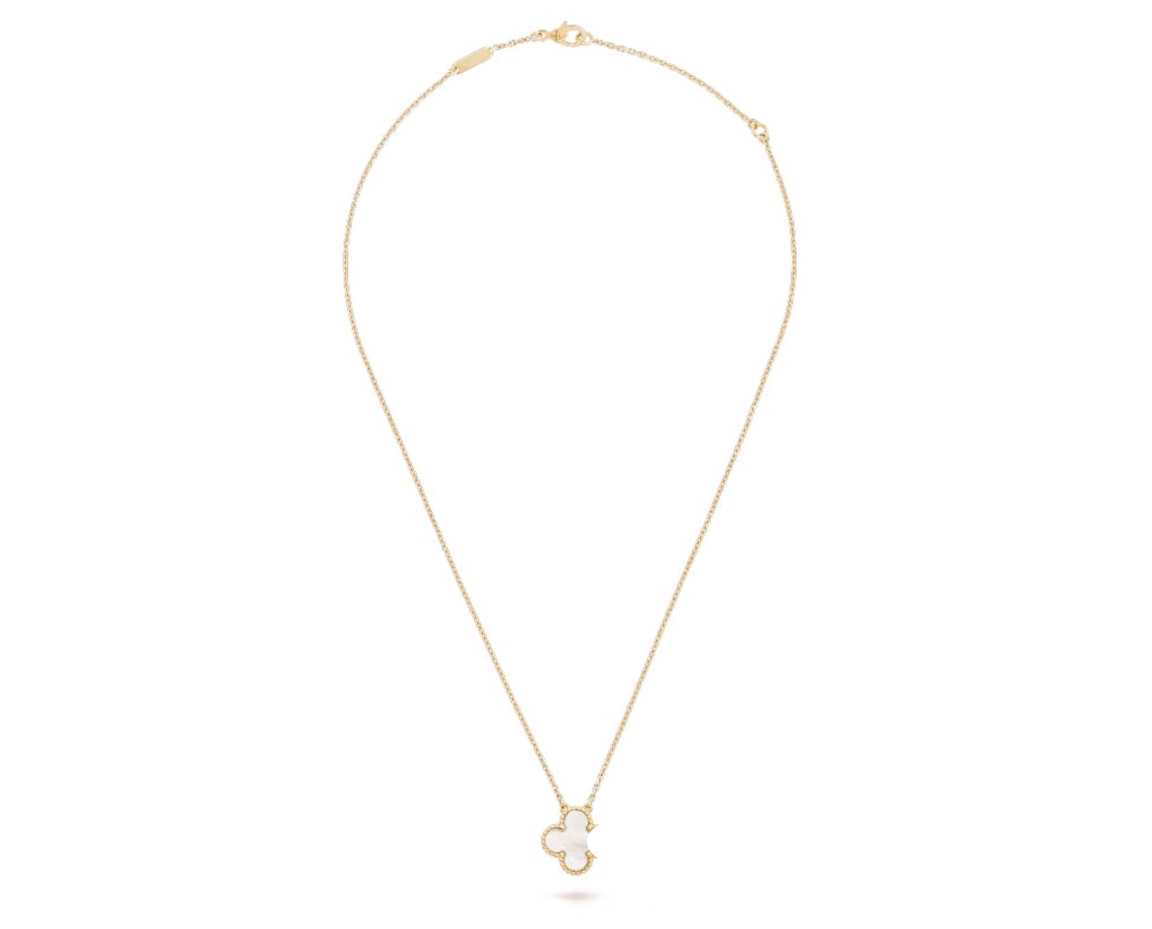 Clover Motif Pendant Necklace, 18K Gold Plated, 1 Motif - Symbol of Luck & Elegance
