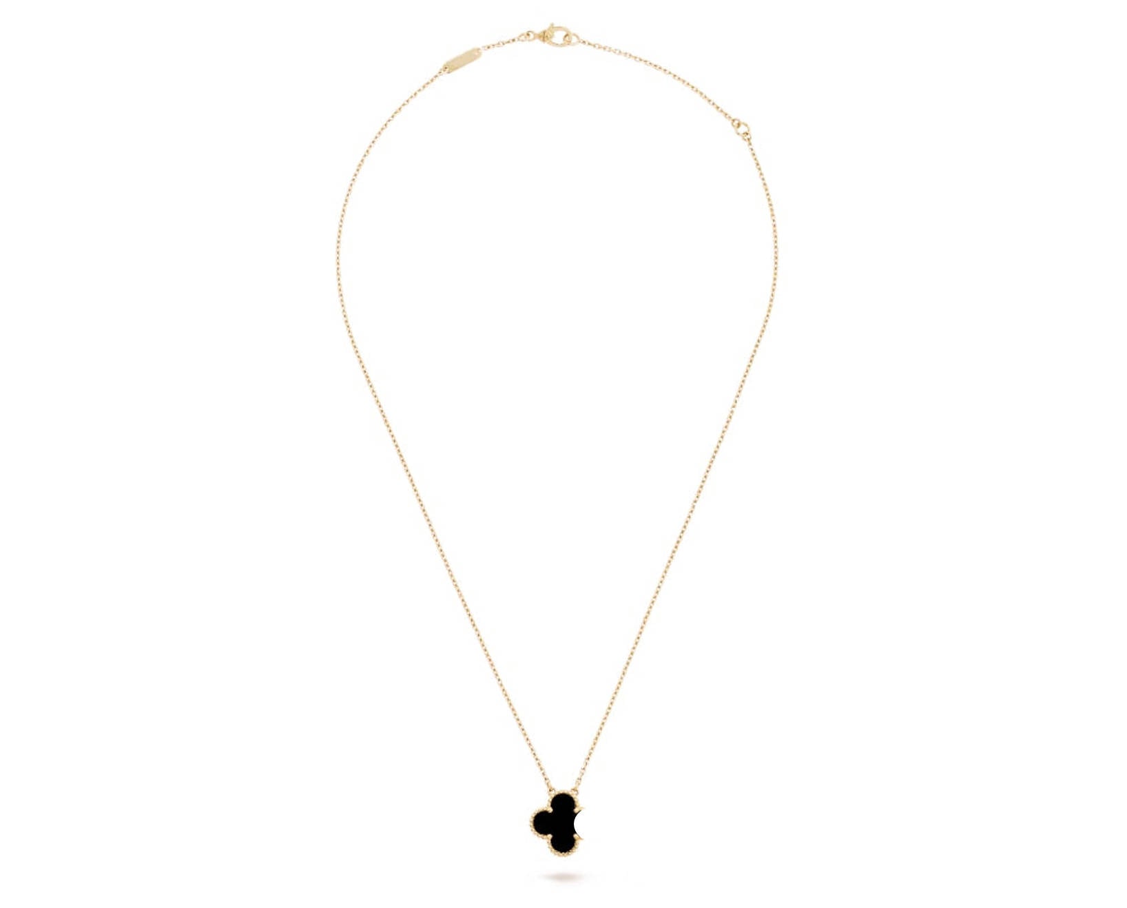 Clover Motif Pendant Necklace, 18K Gold Plated, 1 Motif - Symbol of Luck & Elegance