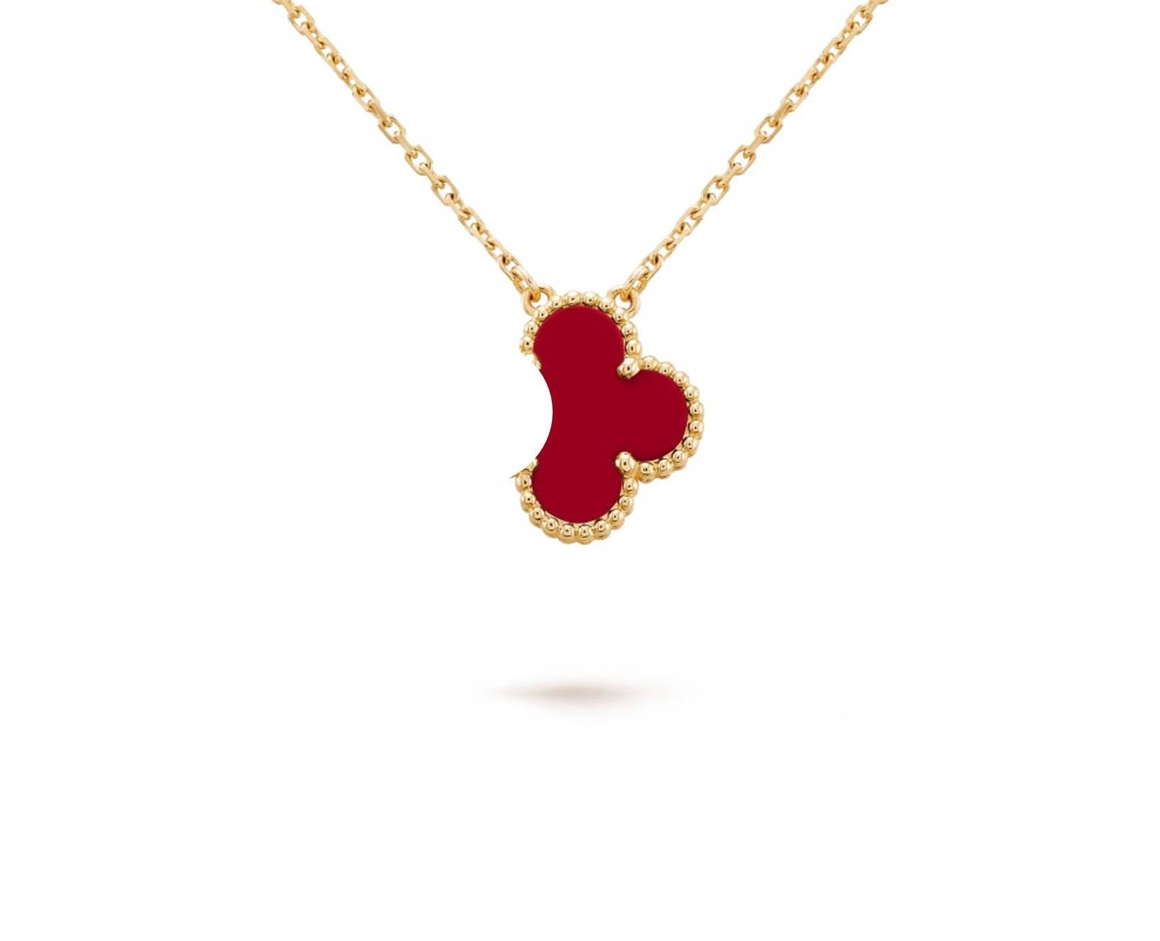 Clover Motif Pendant Necklace, 18K Gold Plated, 1 Motif - Symbol of Luck & Elegance