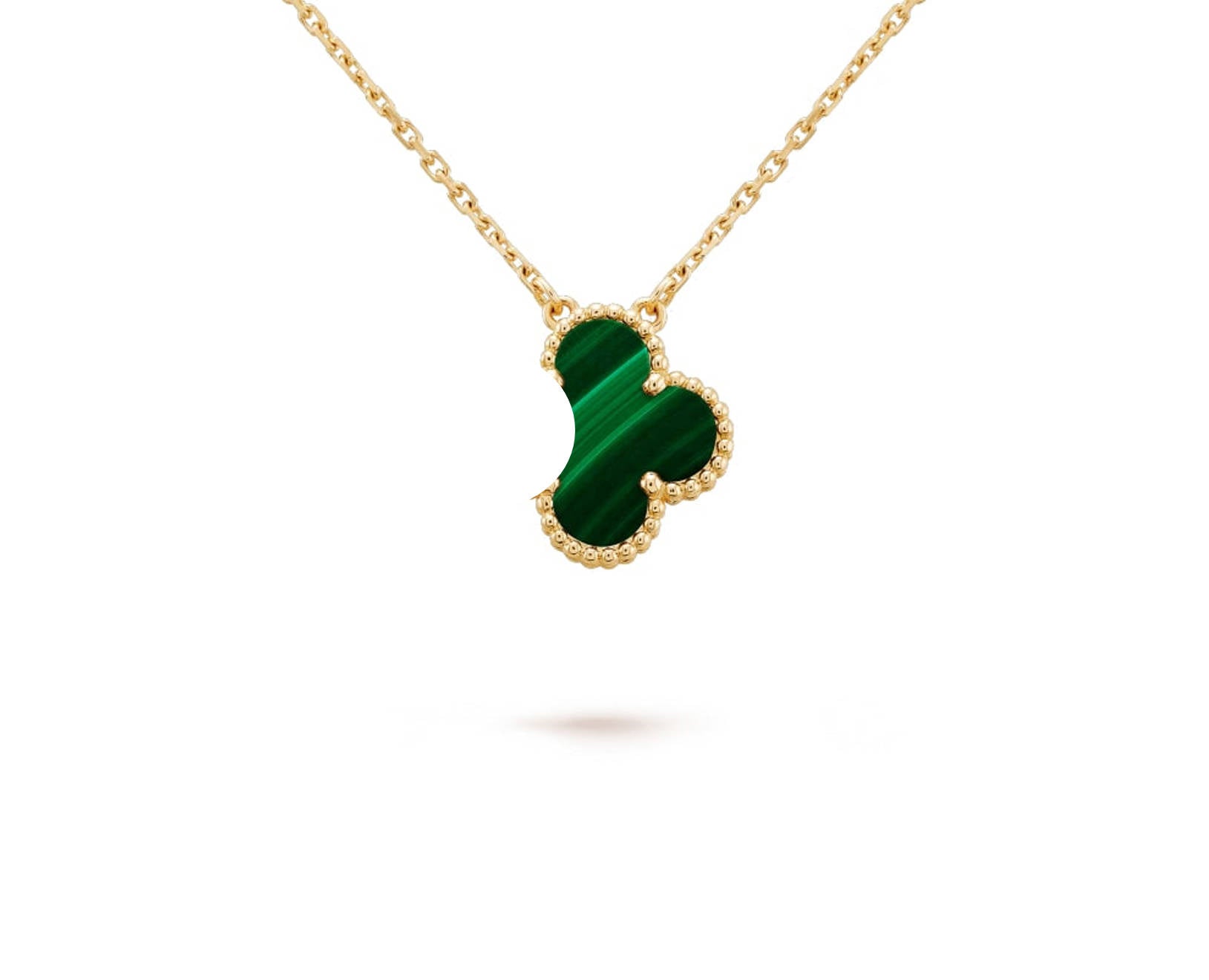 Clover Motif Pendant Necklace, 18K Gold Plated, 1 Motif - Symbol of Luck & Elegance