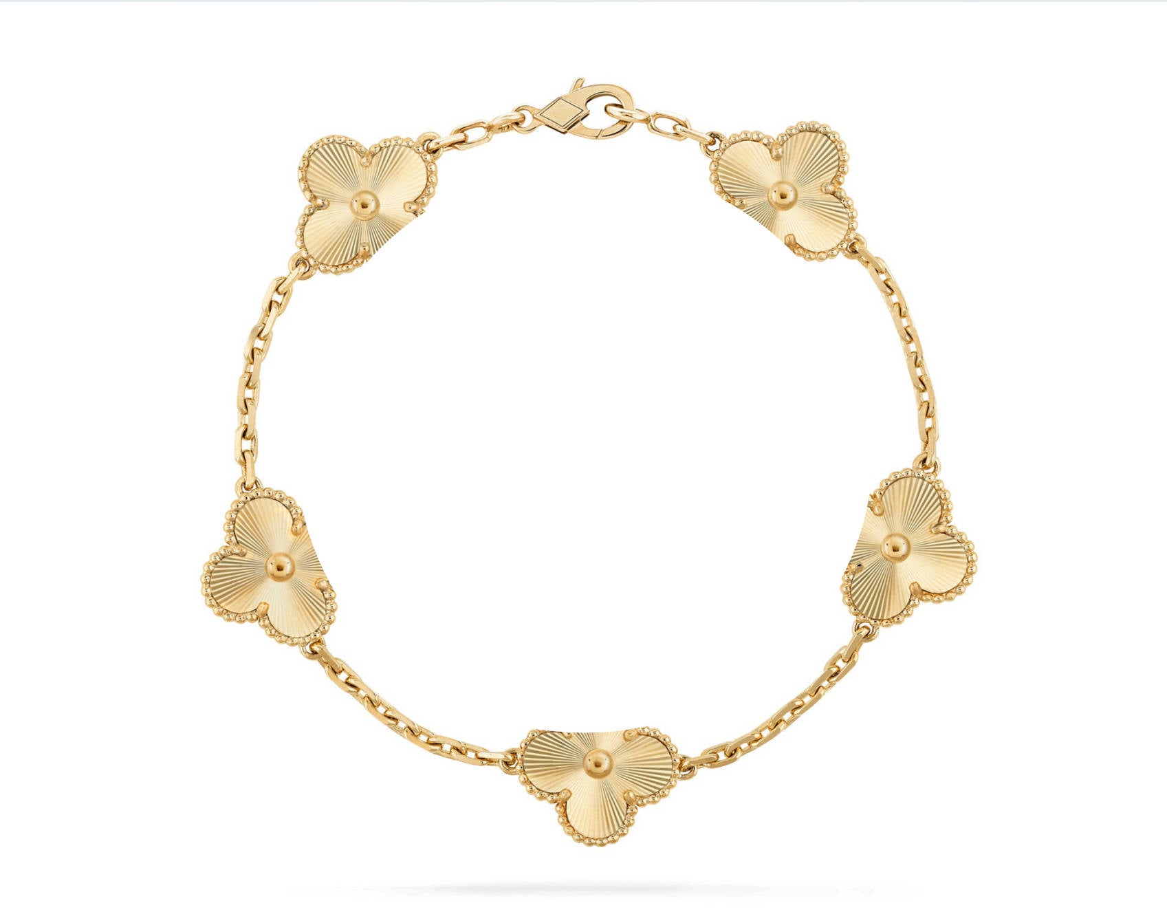 Clover Motif Bracelet, 18K Gold Plated - Symbol of Luck & Elegance