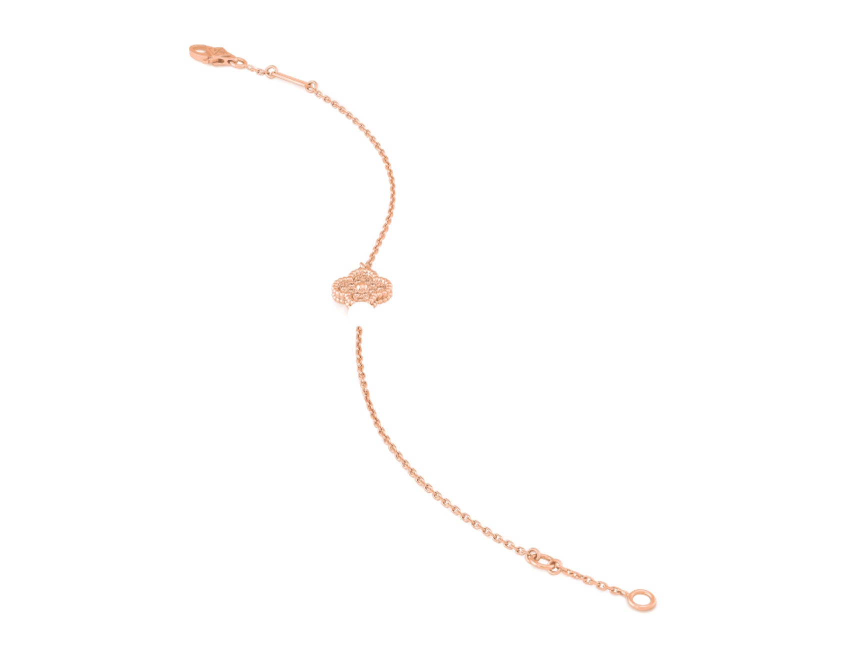 Sweet Clover Leaf Bracelet, 18K Gold Plated, 1 Small Motif - Symbol of Luck & Elegance