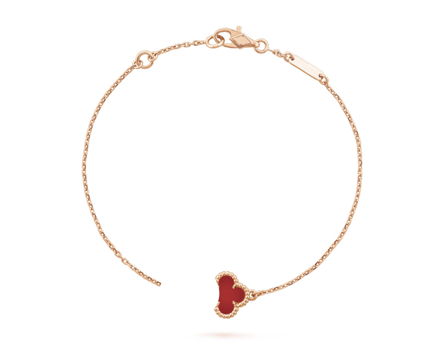 Sweet Clover Leaf Bracelet, 18K Gold Plated, 1 Small Motif - Symbol of Luck & Elegance