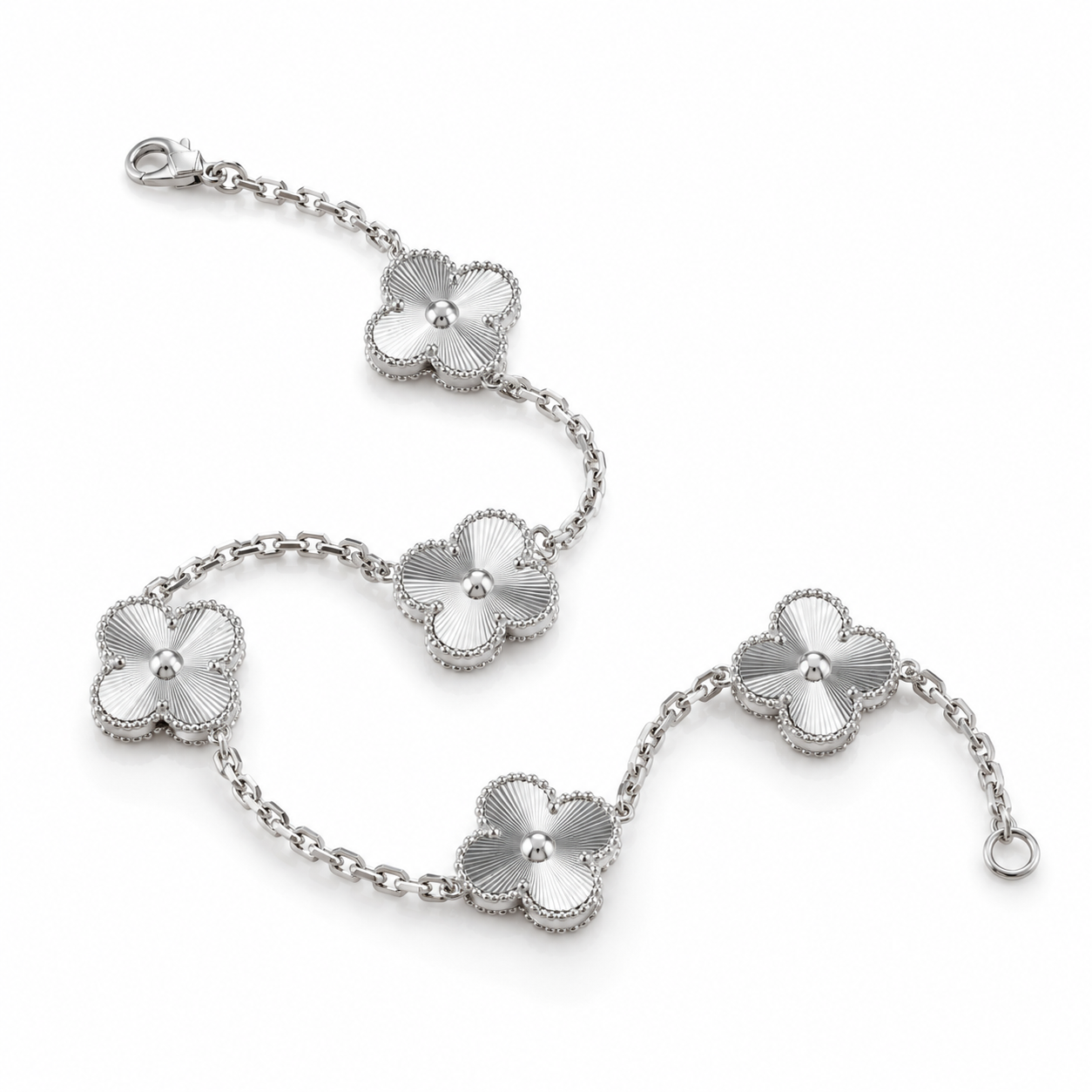 925 Silver,Clover Leaf Bracelet, 18K Gold Plated, 5 Motifs