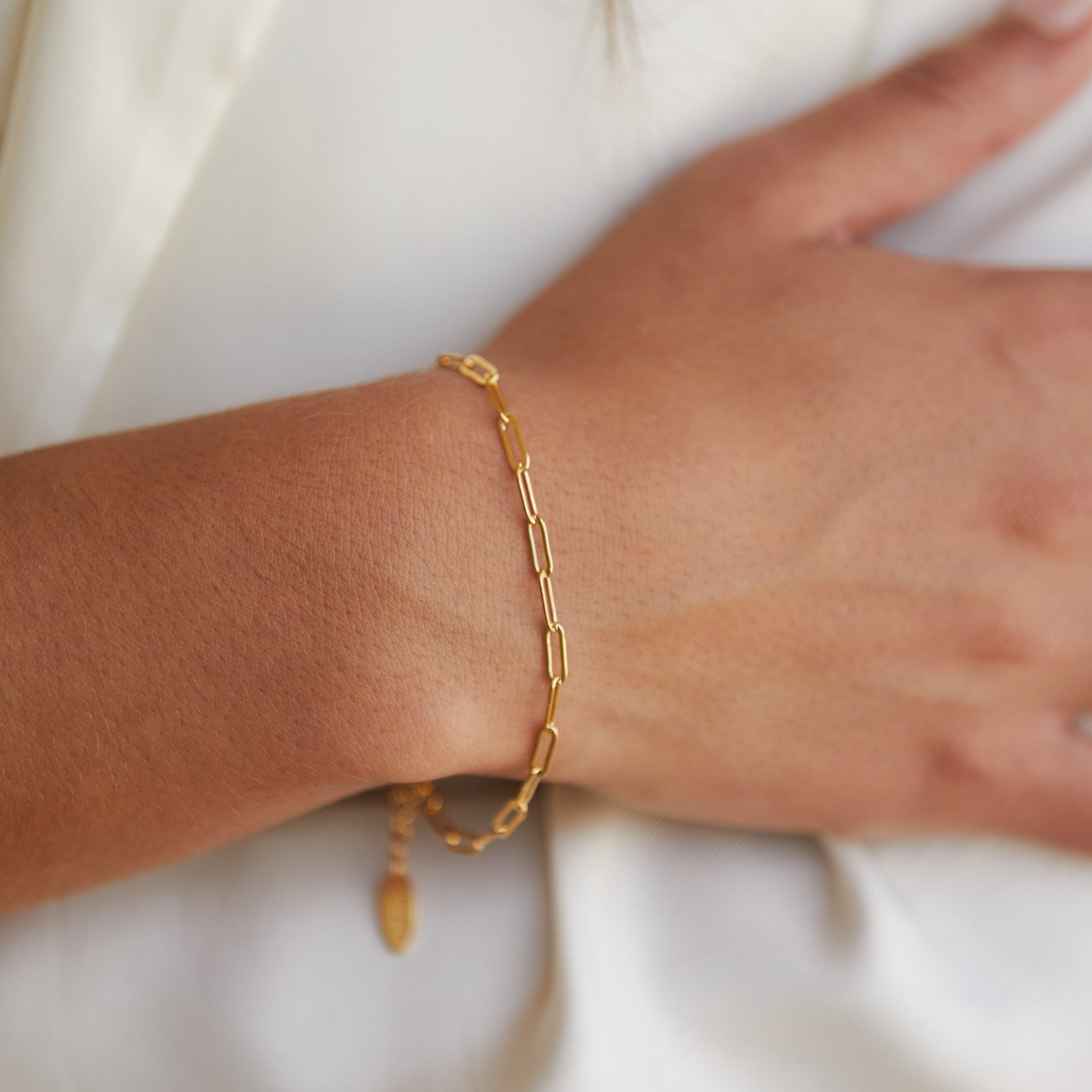 Gold & Silver-Tone Stainless Steel Paperclip Chain Bracelet