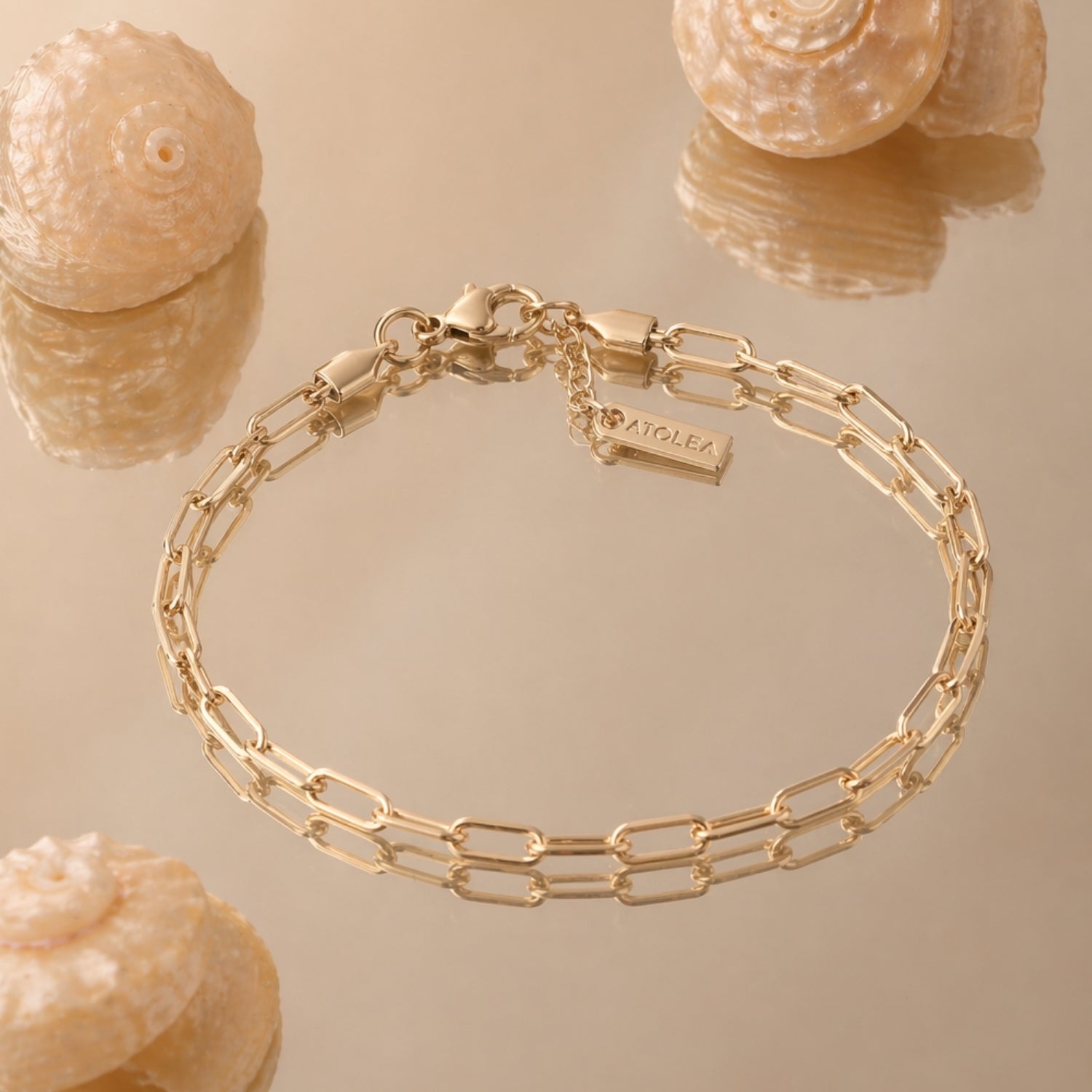 Gold & Silver-Tone Stainless Steel Paperclip Chain Bracelet
