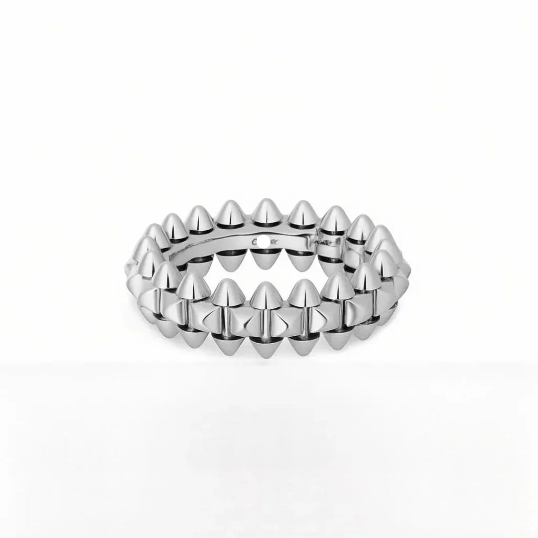 Clash Ring Small Model Pyramid Link White Gold