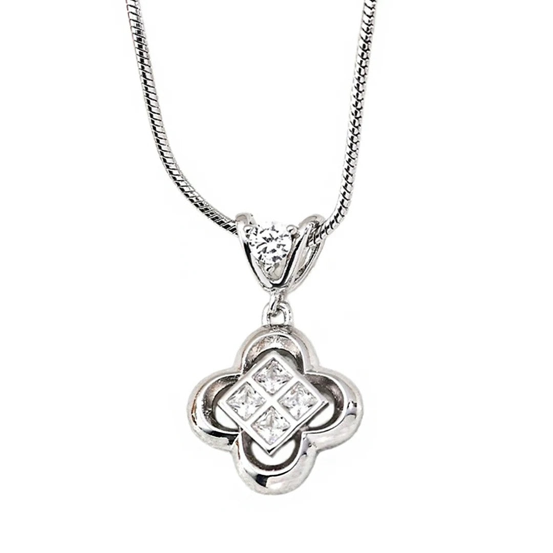 S925 Sterling Silver Vintage Zircon Jewelry Set - Adjustable Necklace & Bracelet