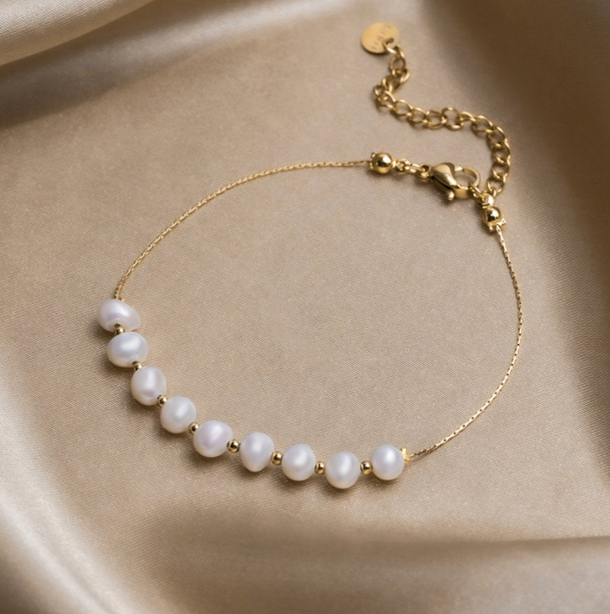 18K Gold-Plated Stainless Steel Freshwater Pearl Bracelet
