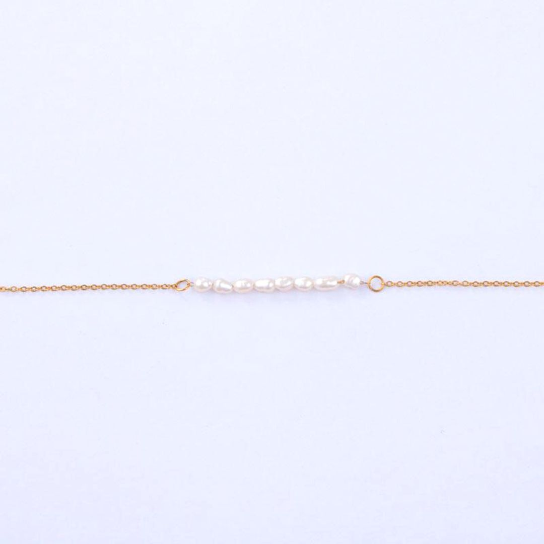 18K Gold-Plated Stainless Steel Mini Freshwater Pearl Bracelet