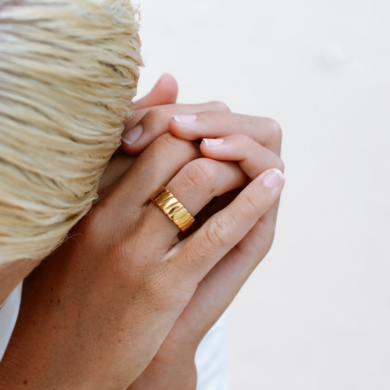 18K Gold-Plated Stainless Steel Bold Ring