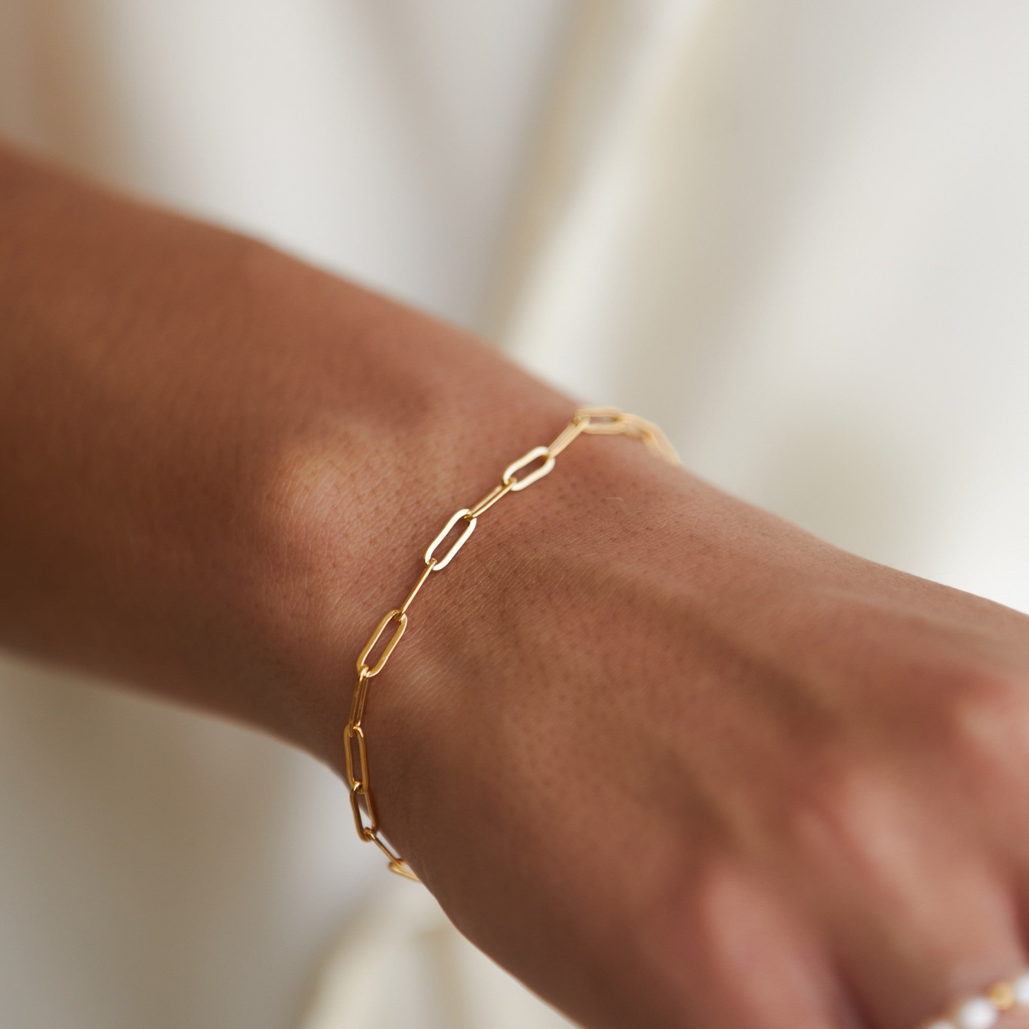 Gold & Silver-Tone Stainless Steel Paperclip Chain Bracelet