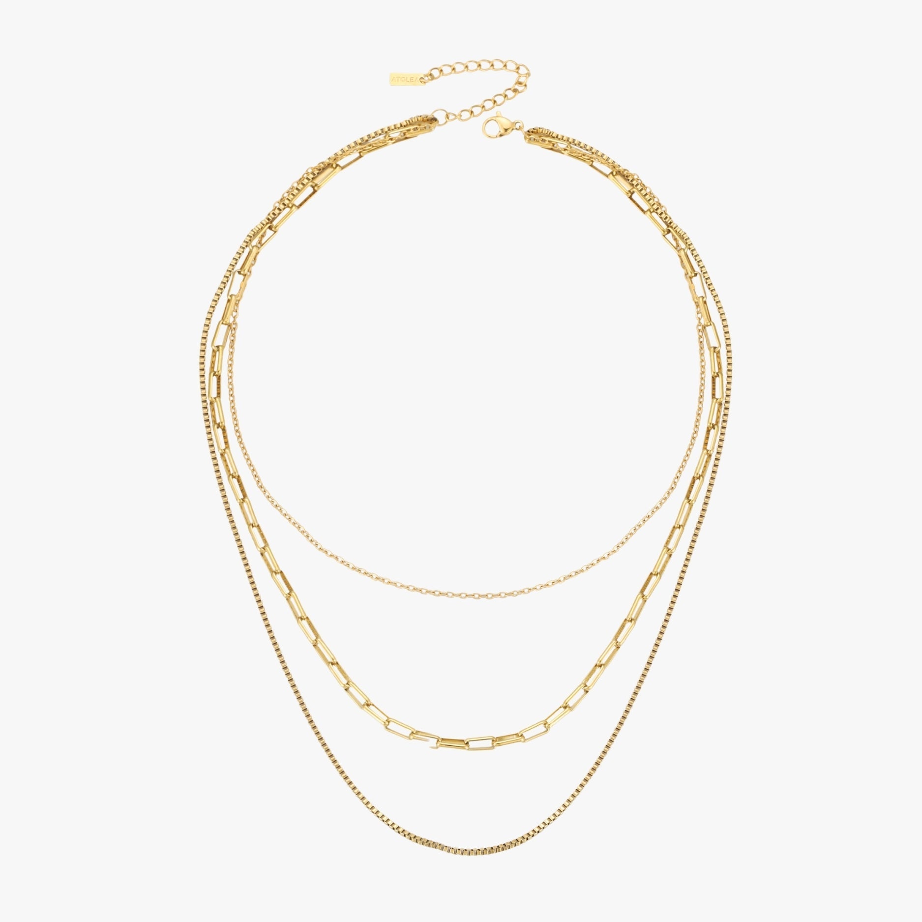 18K Gold-Plated & Silver-Tone Stainless Steel Layered Necklace