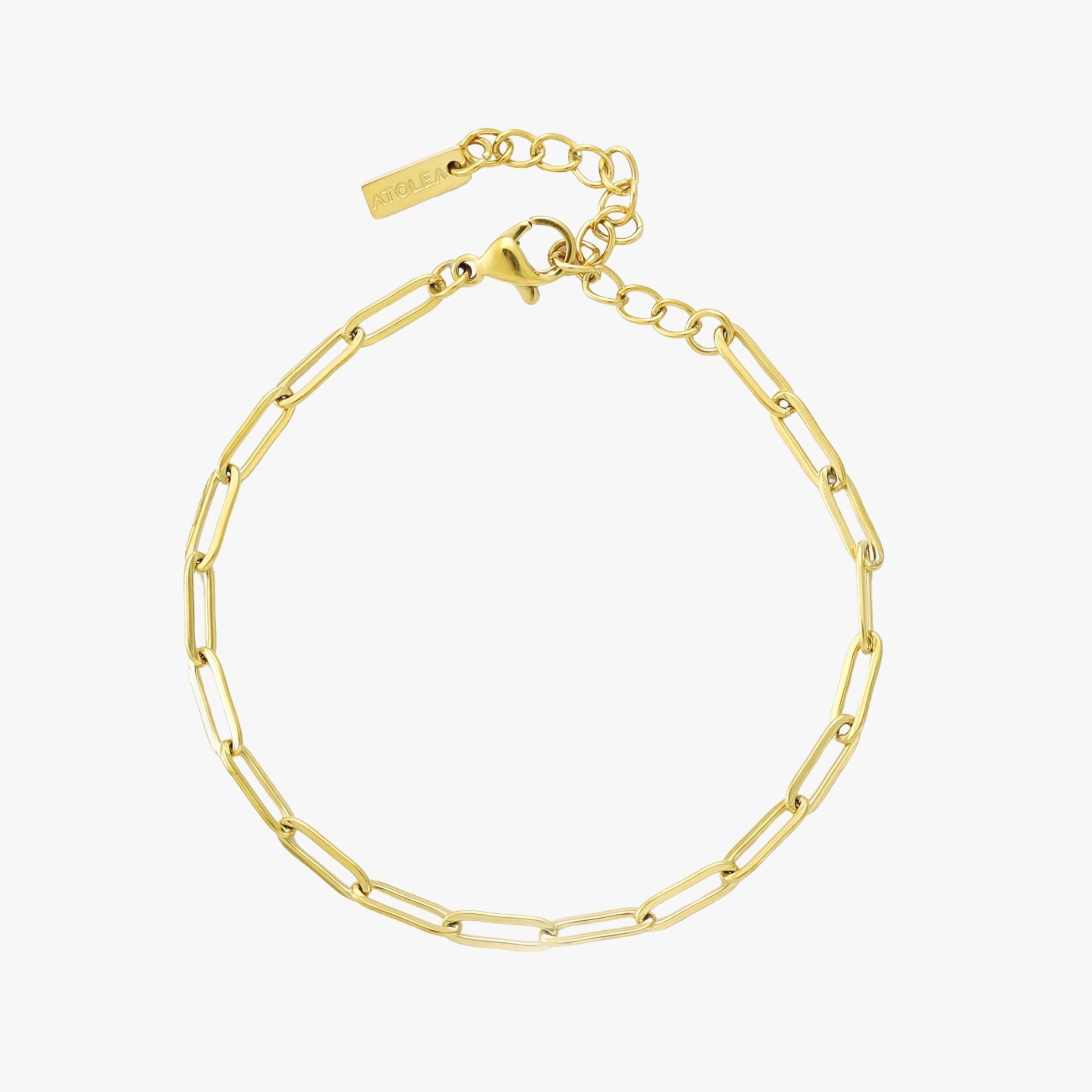 Gold & Silver-Tone Stainless Steel Paperclip Chain Bracelet