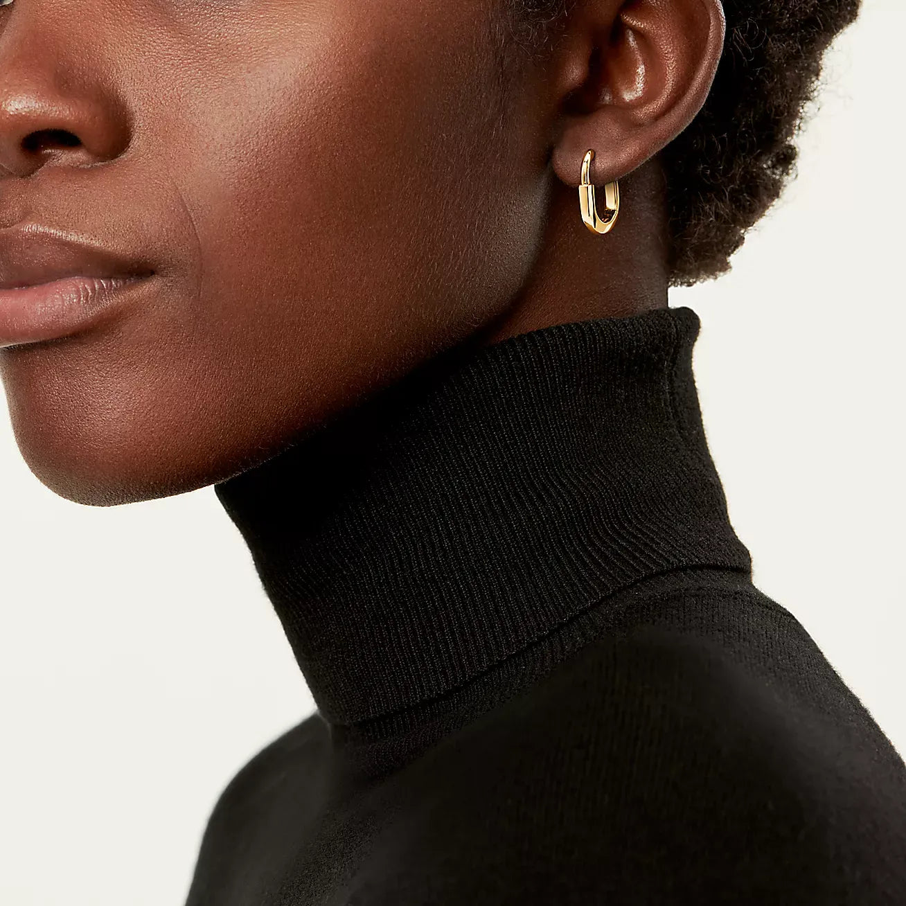 Lock Small Yellow Gold Earrings