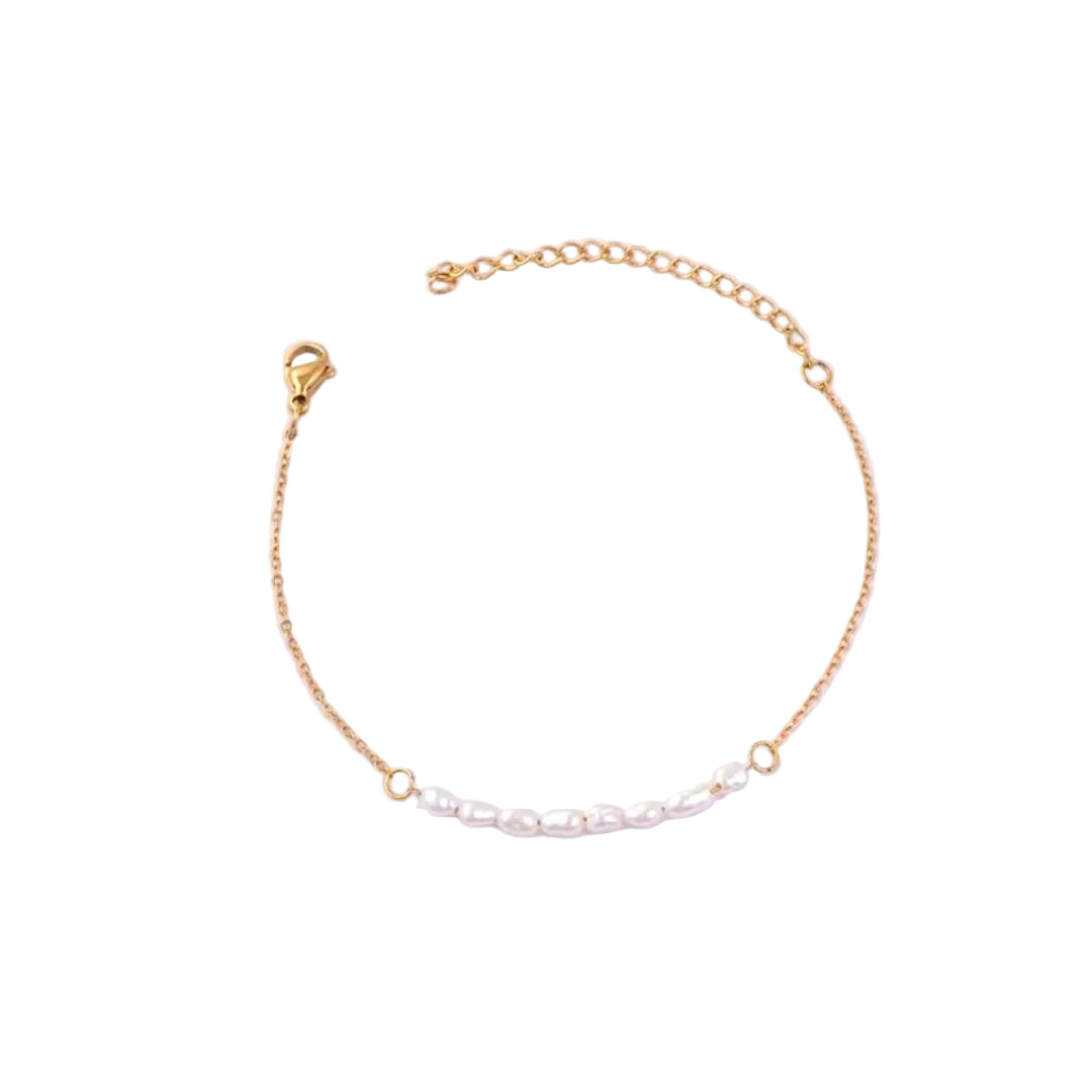 18K Gold-Plated Stainless Steel Mini Freshwater Pearl Bracelet