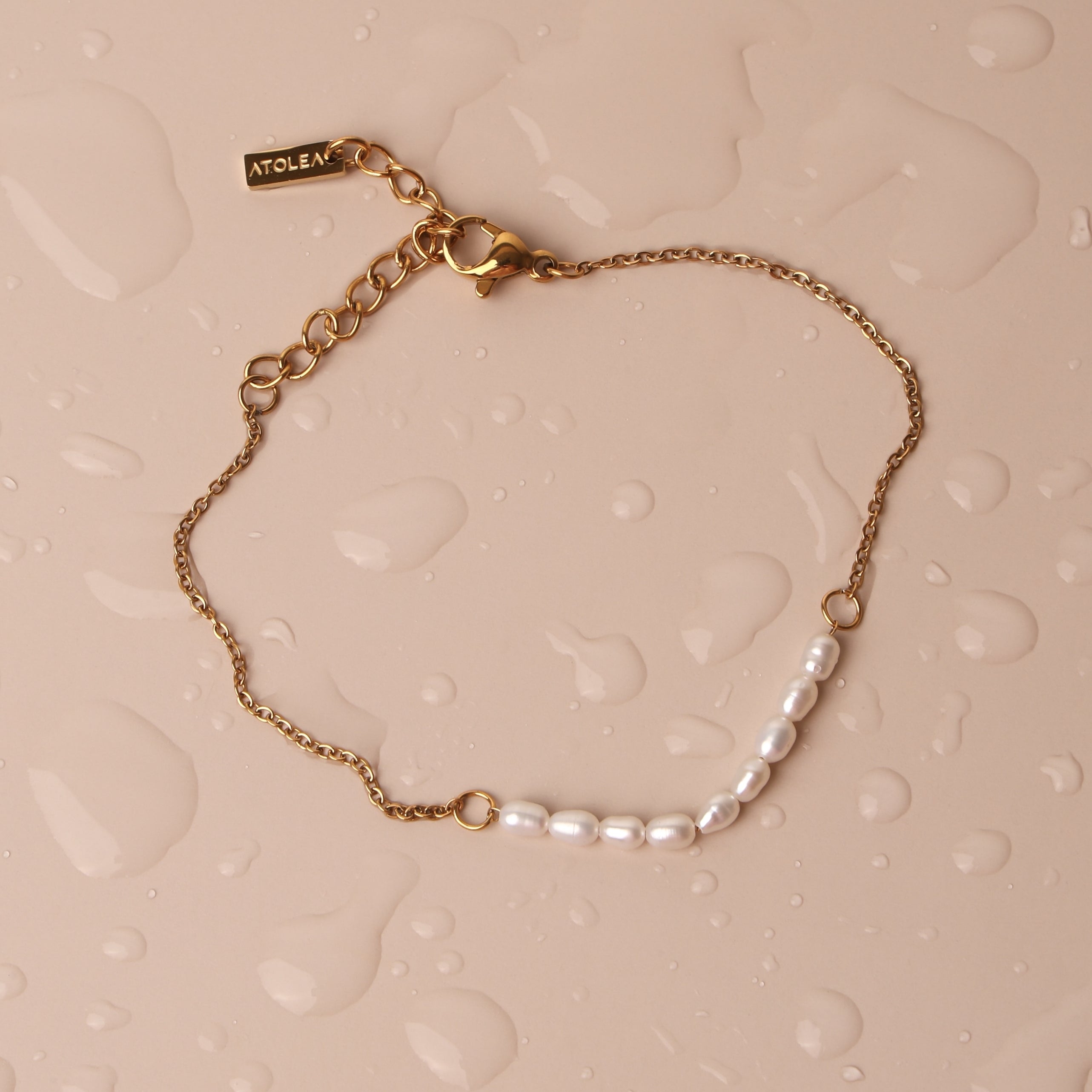 18K Gold-Plated Stainless Steel Mini Freshwater Pearl Bracelet