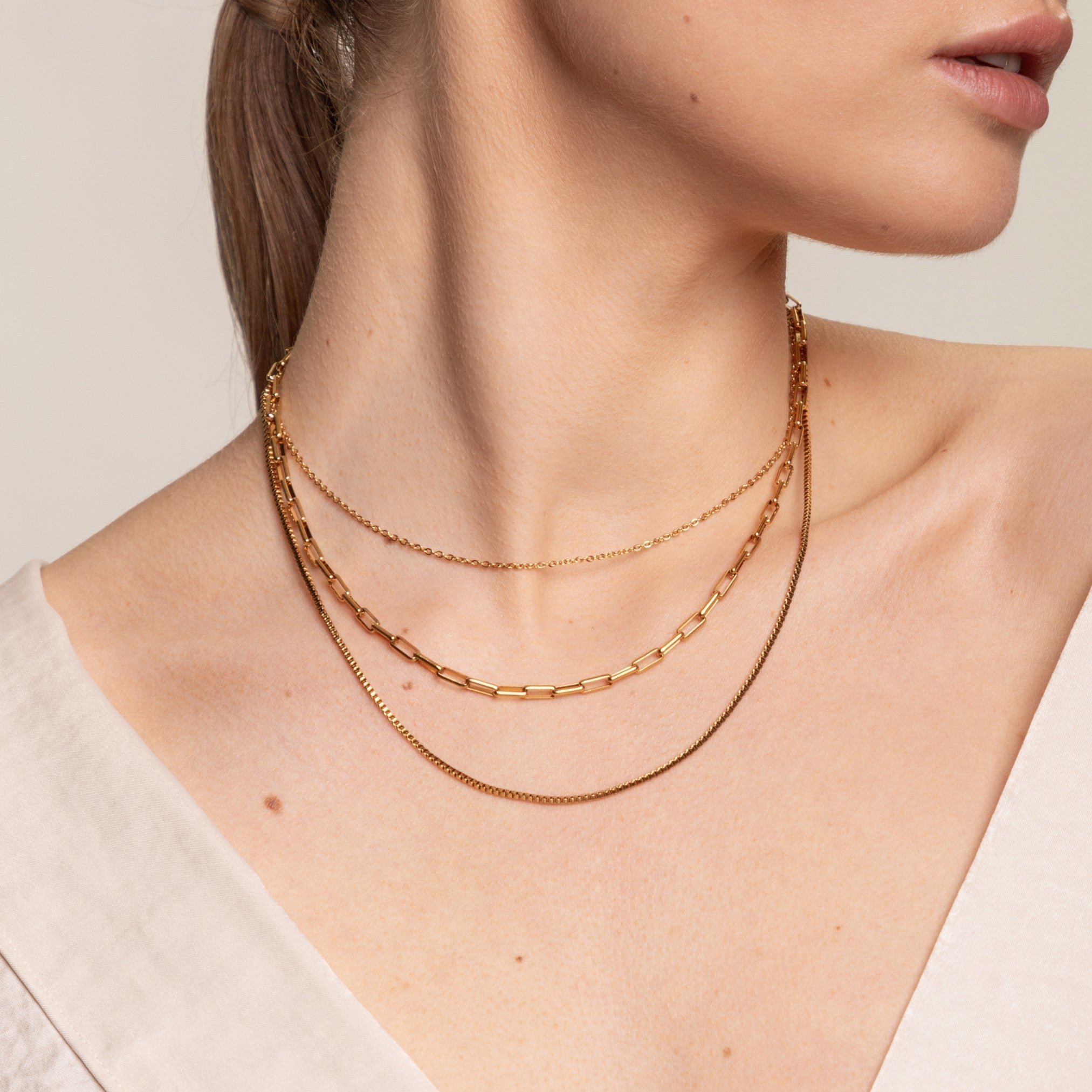 18K Gold-Plated & Silver-Tone Stainless Steel Layered Necklace