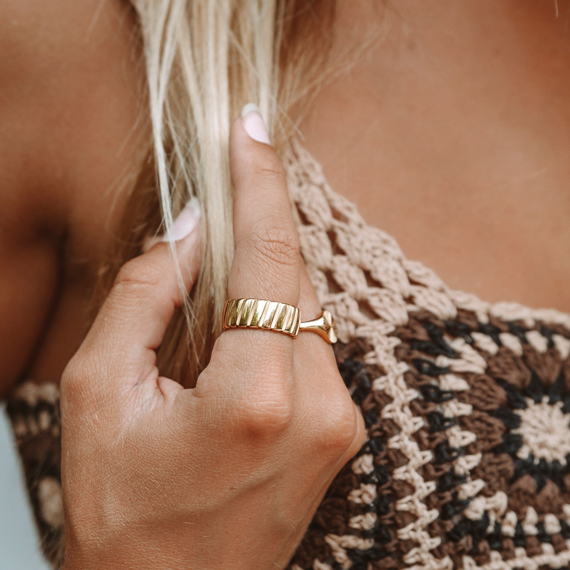 18K Gold-Plated Stainless Steel Bold Ring