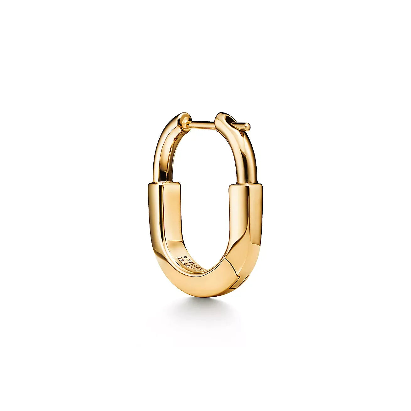 Lock Small Yellow Gold Earrings