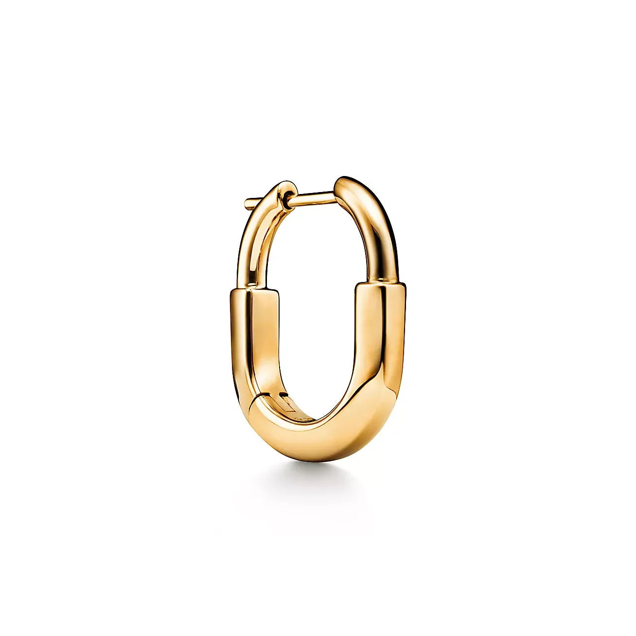 Lock Small Yellow Gold Earrings